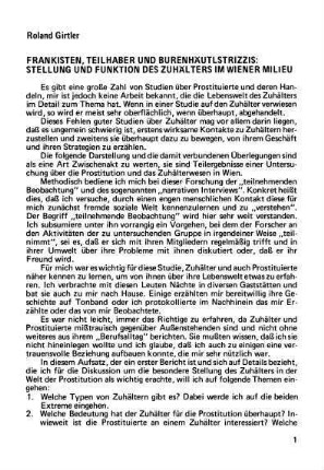 1-16, Frankisten, Teilhaber und Burenhäutlstrizzis: Stellung und Funktion des Zuhälters im Wiener Milieu