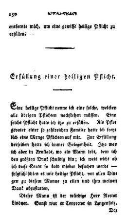 Erfüllung einer heiligen Pflicht