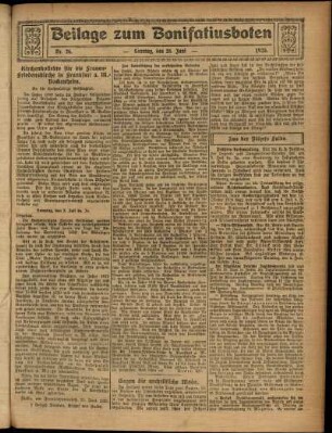 Zweite Ausgabe vom Sonntag, den 28. Juni 1925.