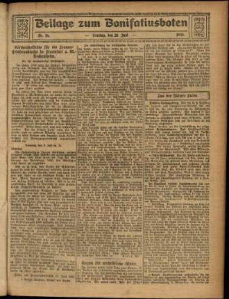 Zweite Ausgabe vom Sonntag, den 28. Juni 1925.