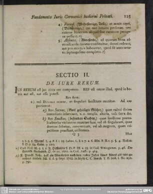 Sectio II. De Iure Rerum