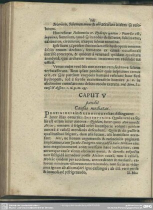 Caput V. pandit Causas mediatas
