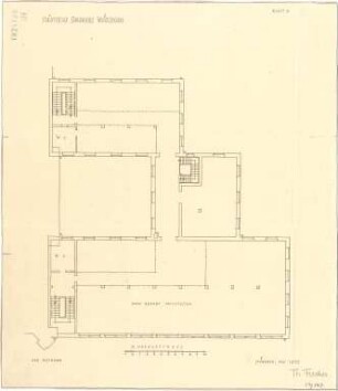 Fischer, Theodor; Würzburg, Münsterplatz; Sparkasse - Grundriss 2. OG