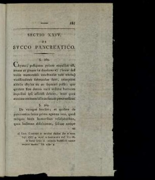 Sectio XXIV. De Succo Pancreatico