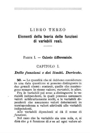 Libro Terzo. Elementi della teoria delle funzioni di variabili reali.