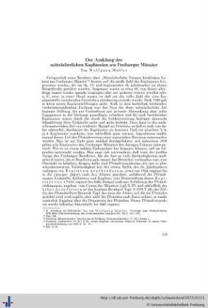 Der Ausklang der mittelalterlichen Kaplaneien am Freiburger Münster.
