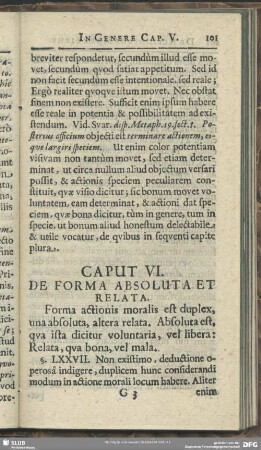 Caput VI. De Forma Absoluta Et Relata