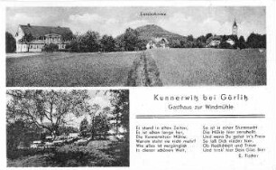 Görlitz-Kunnerwitz. Gasthaus "Zur Windmühle", Ansichtskarte