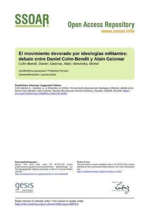 El movimiento devorado por ideologías militantes: debate entre Daniel Cohn-Bendit y Alain Geismar