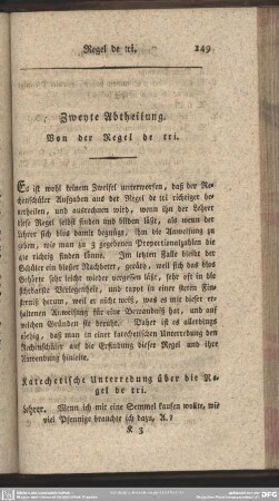 Zweyte Abtheilung. Von der Regel de tri