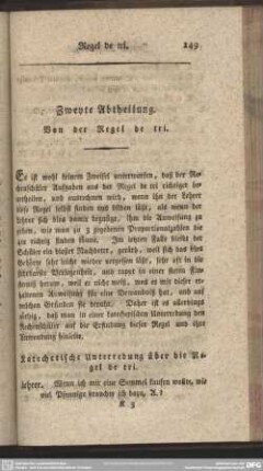 Zweyte Abtheilung. Von der Regel de tri