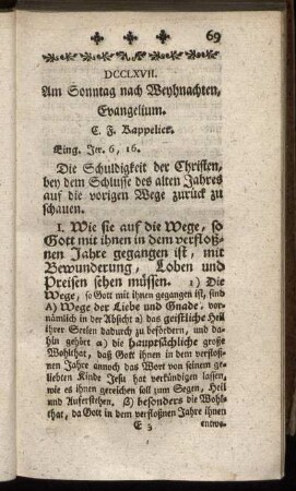DCCLXVII. Am Sonntag nach Weynachten, Evangelium.