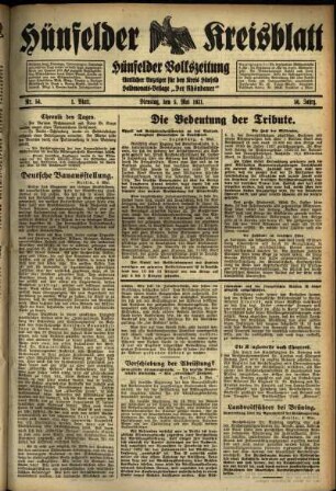 Erste Ausgabe vom Dienstag, den 05. Mai 1931.