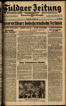 Ausgabe vom Freitag, den 22. August 1941.
