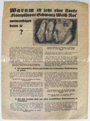 Illustriertes Propagandaflugblatt der DNVP zur Reichstagswahl am 5. März 1933