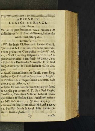 Appendix Lexici Syriaci