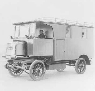 Paketbestellwagen der Reichspost (Accumulatoren Fabrik AG) : Technikgeschichte | Elektrotechnik | Verbrauch elektrischer Energien | Gleislose Akkumulatorenfahrzeuge