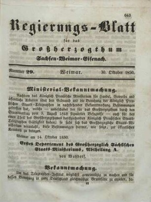 Nr. 29 : 30. Oktober 1850