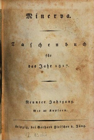 Minerva : Taschenbuch, 1817 = Jg. 9