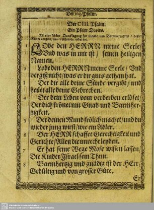 Der CIII. Psalm