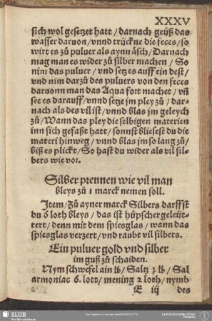 Ein pulver Gold und silber im guß zu schaiden
