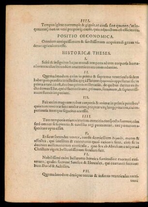 Positio Oeconomica.