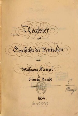 Geschichte der Deutschen bis auf die neuesten Tage : in einem Bande, [2]. Register