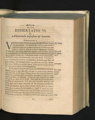 Dissertatio VI. De Adquirenda possessione & dominio.