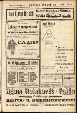 Zweite Ausgabe vom Freitag, den 17. Dezember 1920.