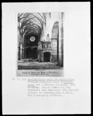 Wechselburg, Stiftskirche, Inneres nach Westen