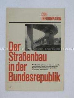 Illustrierte Propagandaschrift der CDU zum Ausbau der Infrastruktur in der Bundesrepublik
