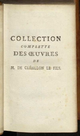 7: Collection Complette Des Œuvres. Tome Septieme