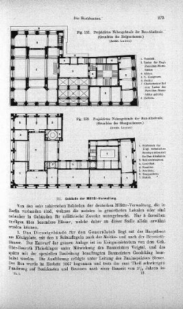 Fig. 157. Projektirtes Nebengebäude der Bau-Akademie. (Grundriss des Erdgeschosses.) ; Abbildung: Fig. 158. Projektirtes Nebengebäude der Bau-Akademie. (Grundriss des Obergeschosses.)