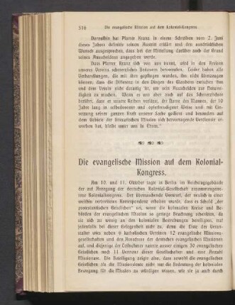 Die evangelische Mission auf dem Kolonial- Kongress
