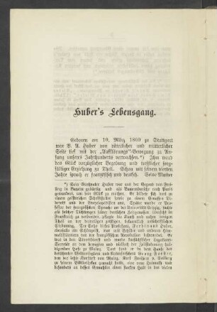 Huber's Lebensgang