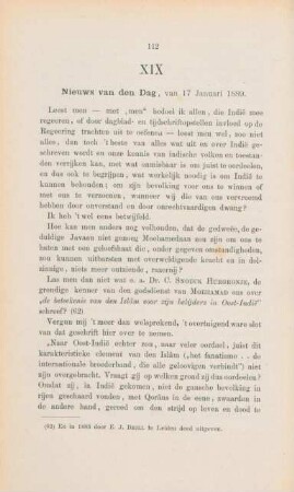 XIX. Nieuws van den dag, van 17 Januari 1889
