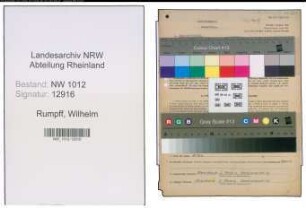 Entnazifizierung Wilhelm Rumpff , geb. 03.03.1891 (Betriebsleiter)