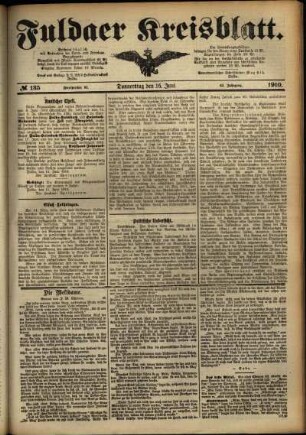 Ausgabe vom Donnerstag, den 16. Juni 1910.