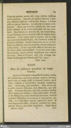 XXXIV. Idem ad pastorem quendam de impio Interim