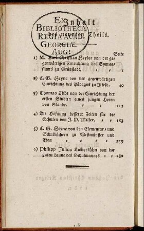 Inhalt des neunten Theils.