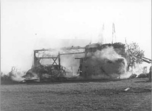 Türchau. Brand eines Wohnstallhauses