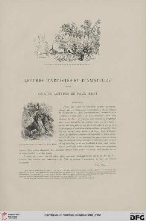 12: Lettres d'artistes et d'amateurs : quatre lettres de Paul Huet