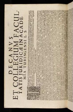 Decanvs @[Decanus] Et Collegium Facultatis Juridicae In Academia Tubingensi L. S.