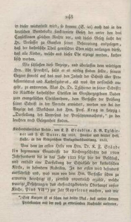 248-256 "Kirchenhistorisches Archiv" von K. F. Stäudlin, H. G. Tzirschner und J. S. Vater