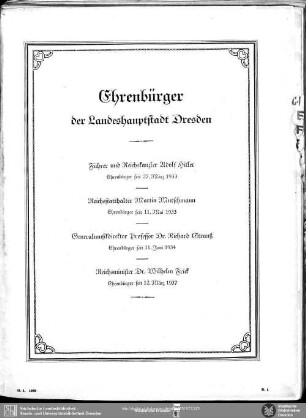 Ehrenbürger der Landeshauptstadt Dresden