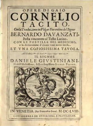 Opere Di Gaio Cornelio Tacito