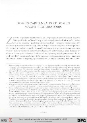 Domus capitanealis et domus magni procuratoris