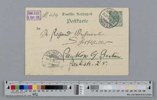 Postkarte an Richard Dehmel
