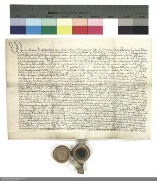 Revers Hartmann und Melchior Wilhelm Keudells bezüglich der Belehnung mit Gütern in Altenburschla und weiteren im Einzelnen aufgeführten Lehen durch Joachim [von Gravenegg], Abt von Fulda