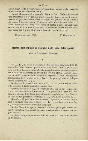 Intorno alle indicatrici sferiche delle linee dello spazio.